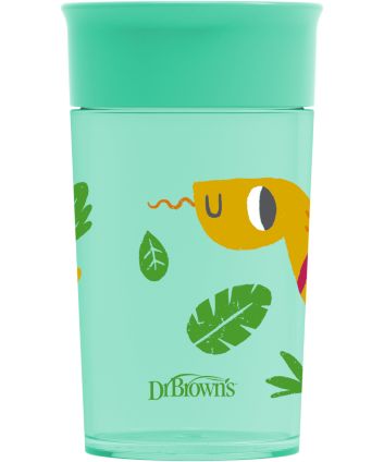 Green Grown 3 Reusable Spill Proof Cups, Lids & Straws 18months NEW 10oz  (296mL)