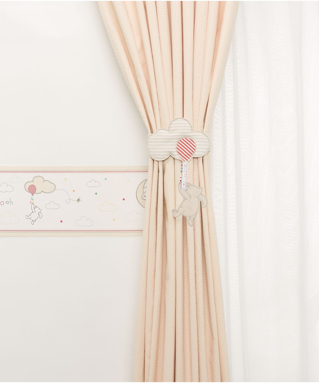 Classic Winnie The Pooh Tab Top Curtains With Tie Backs