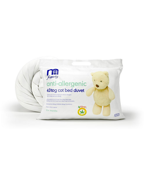Mothercare By Fogarty Anti Allergy Cot Bed Duvet Pillows