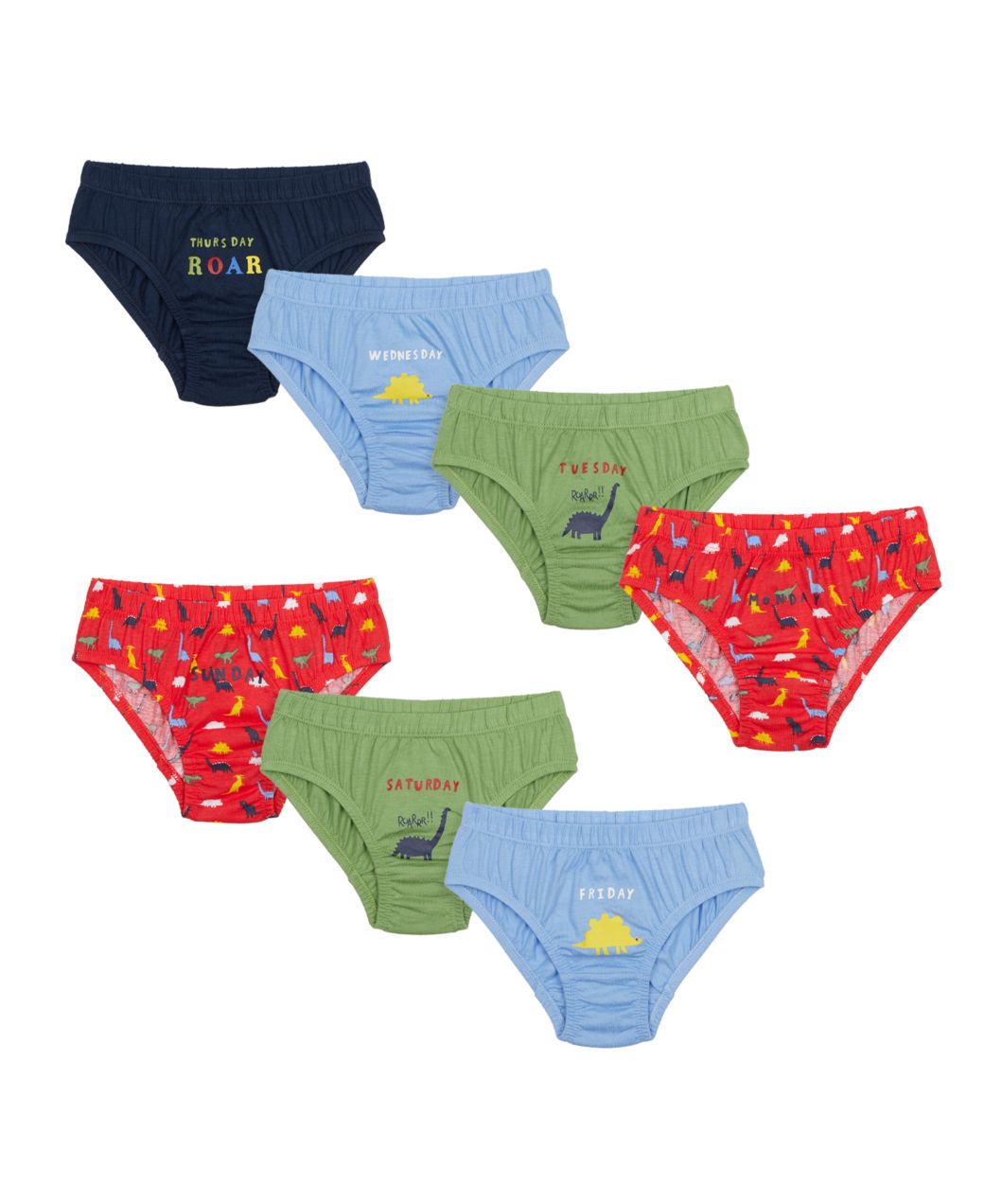 Mothercare Boys Dinosaur Days Of The Week Briefs - 7 Pack
